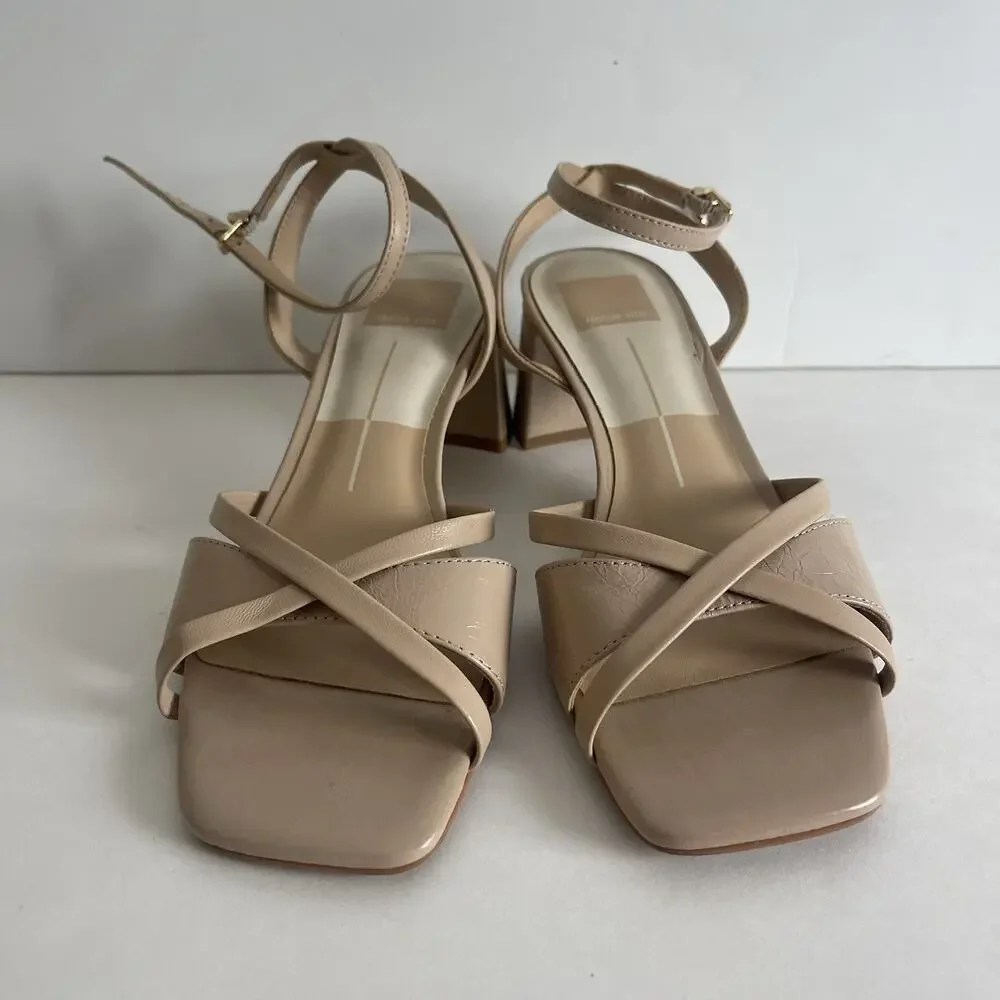 Dolce Vita Womens Block Heel Strappy Sandals, 2” Heel, Light Brown Tan, Size 7.5